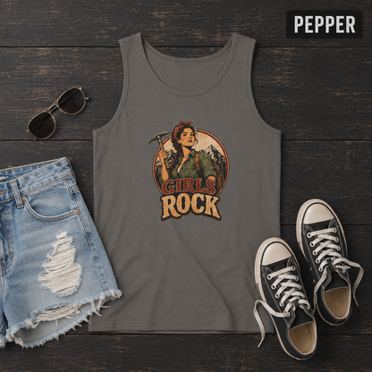 Girls Rock Rockhounding Vintage Woman tank top | Rockhound Fossil Mineral Collector