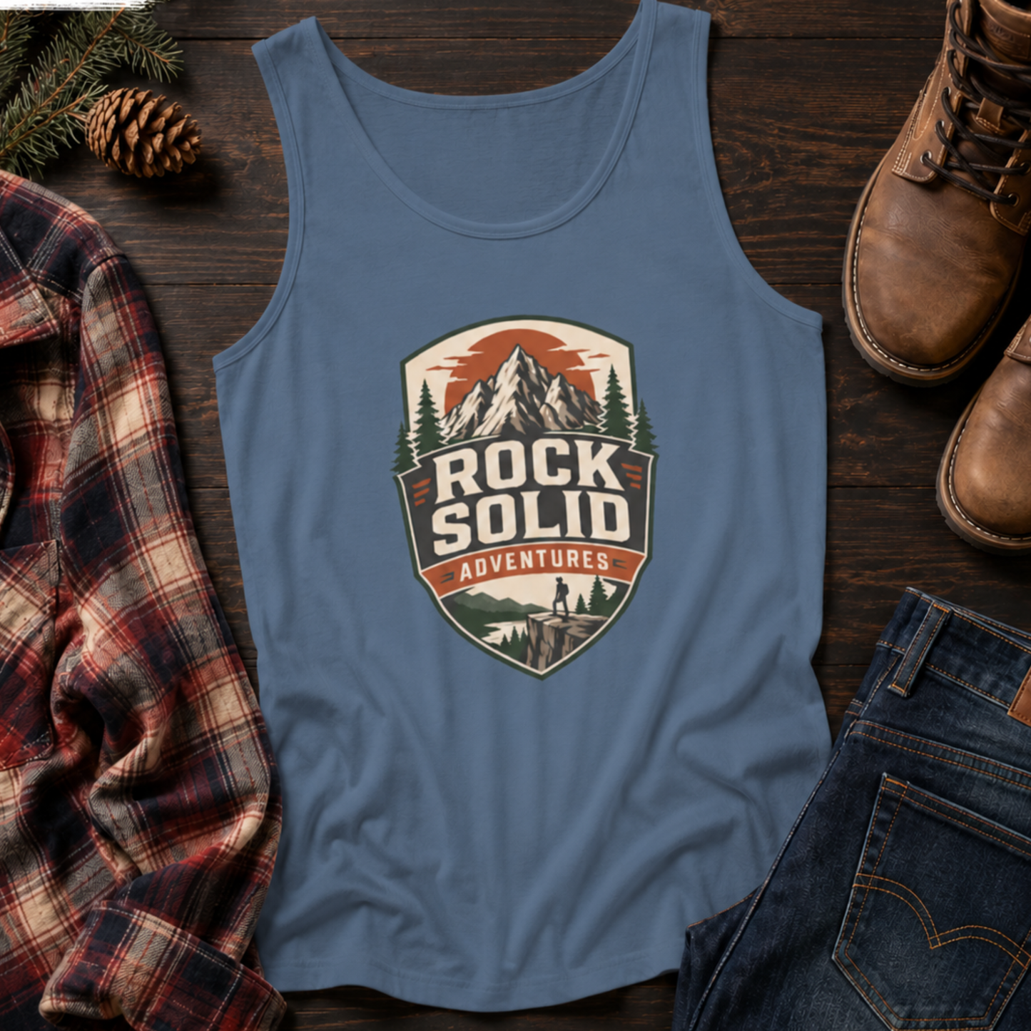 Rock Solid Adventures logo Tank Top