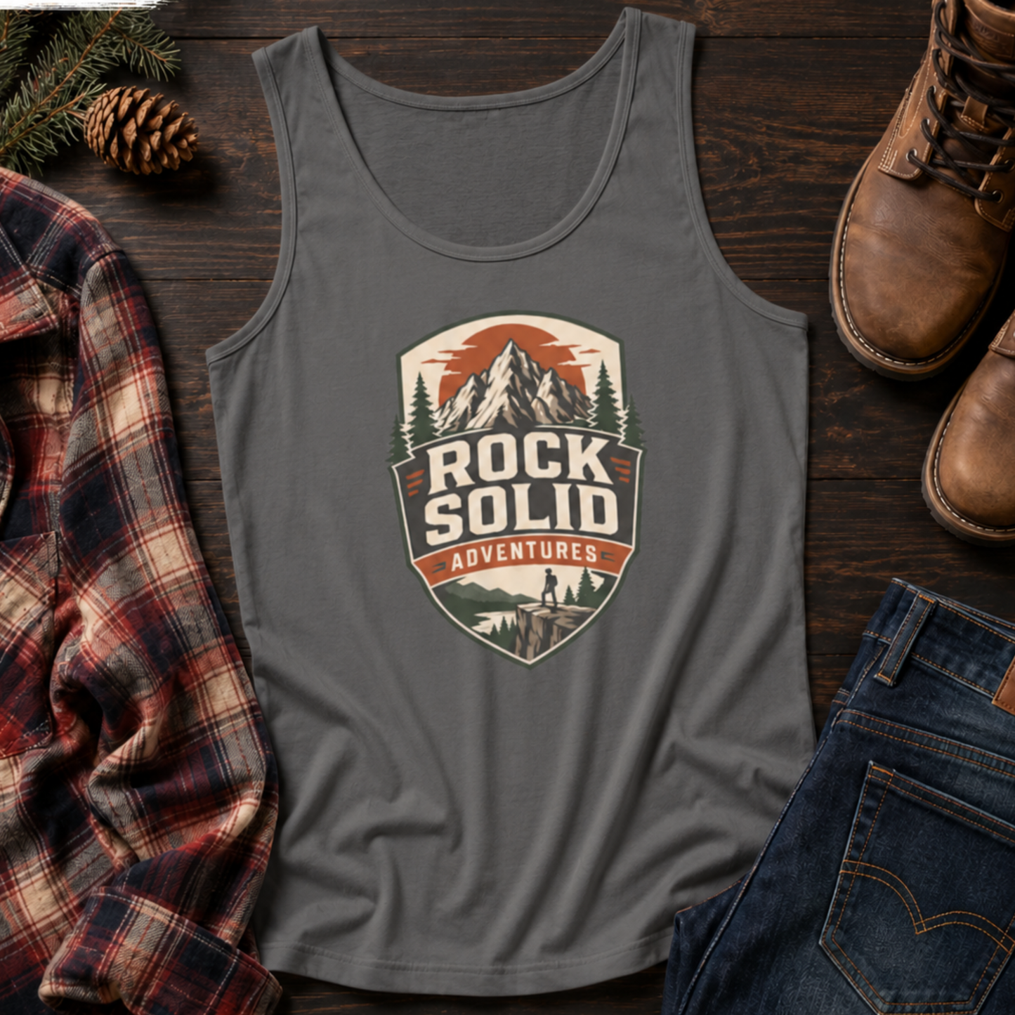 Rock Solid Adventures logo Tank Top
