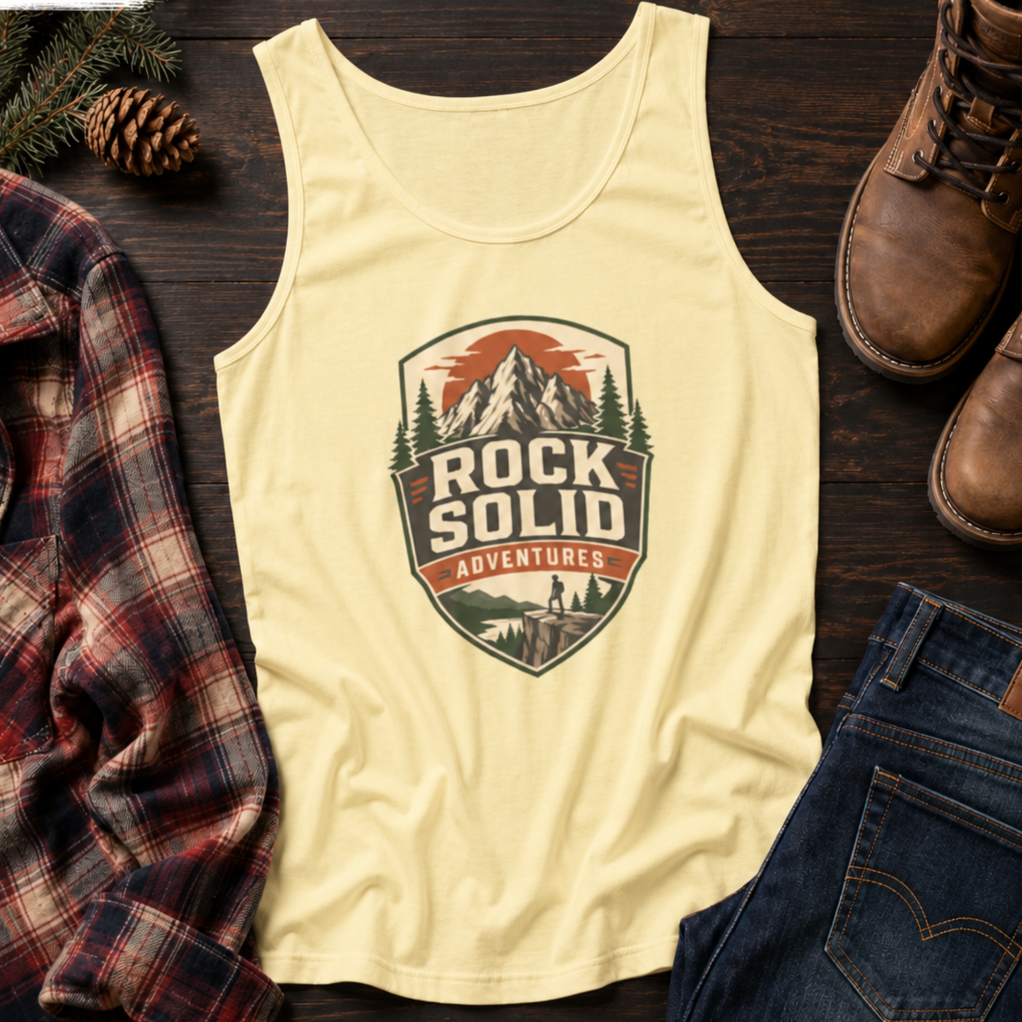 Rock Solid Adventures logo Tank Top