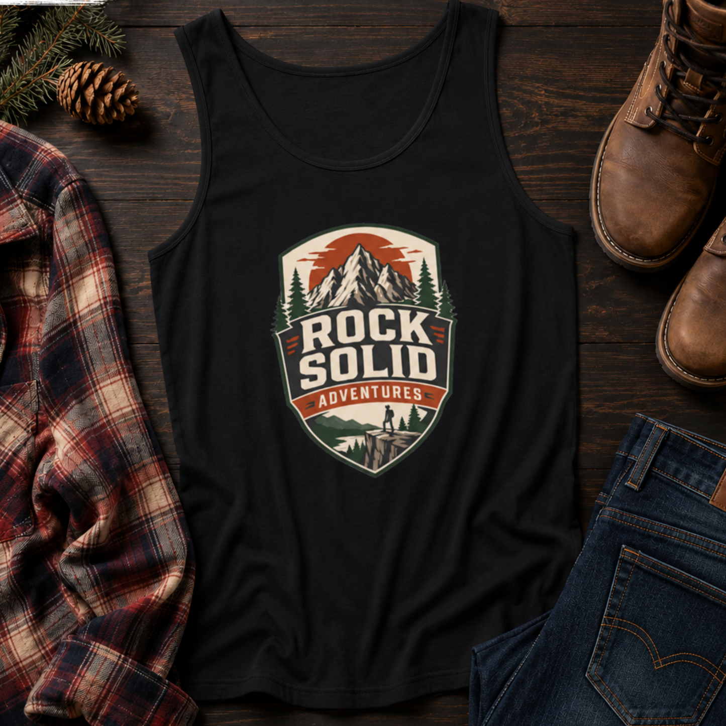 Rock Solid Adventures logo Tank Top