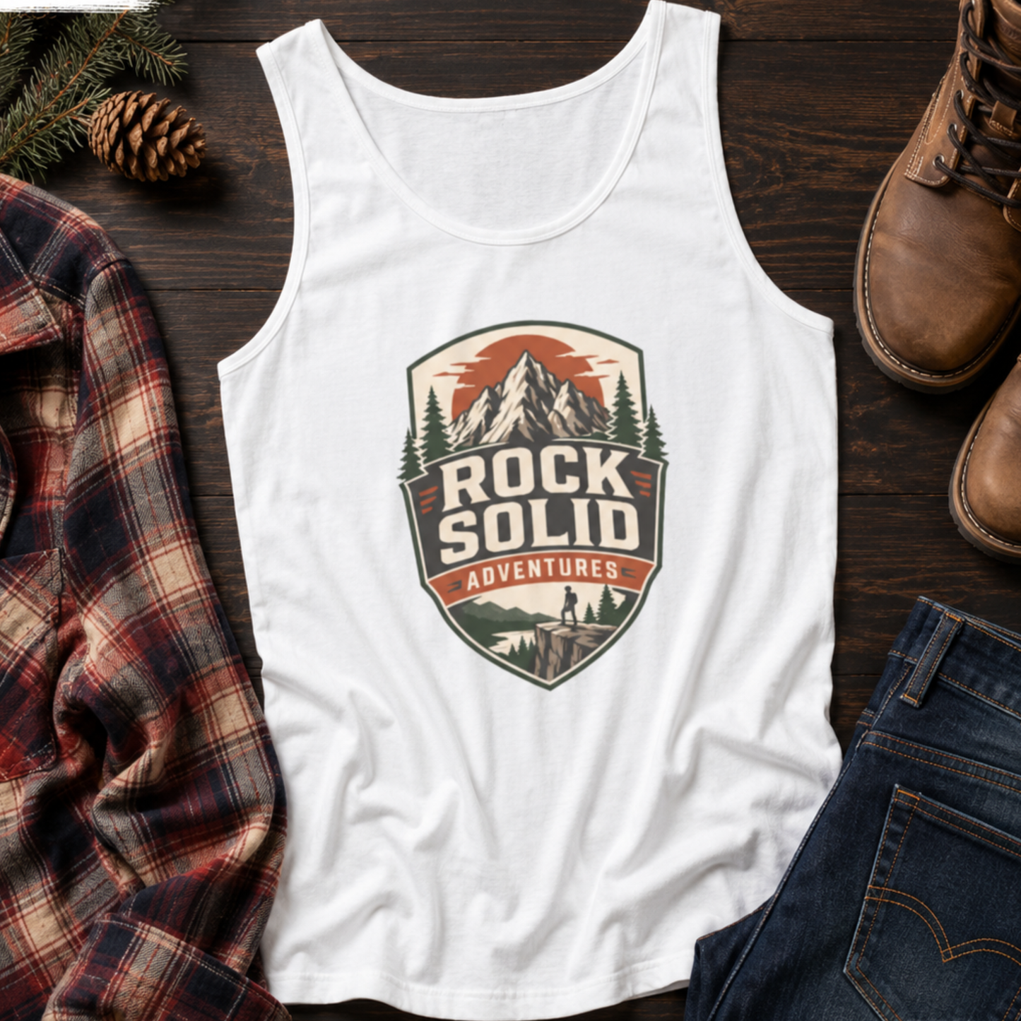 Rock Solid Adventures logo Tank Top