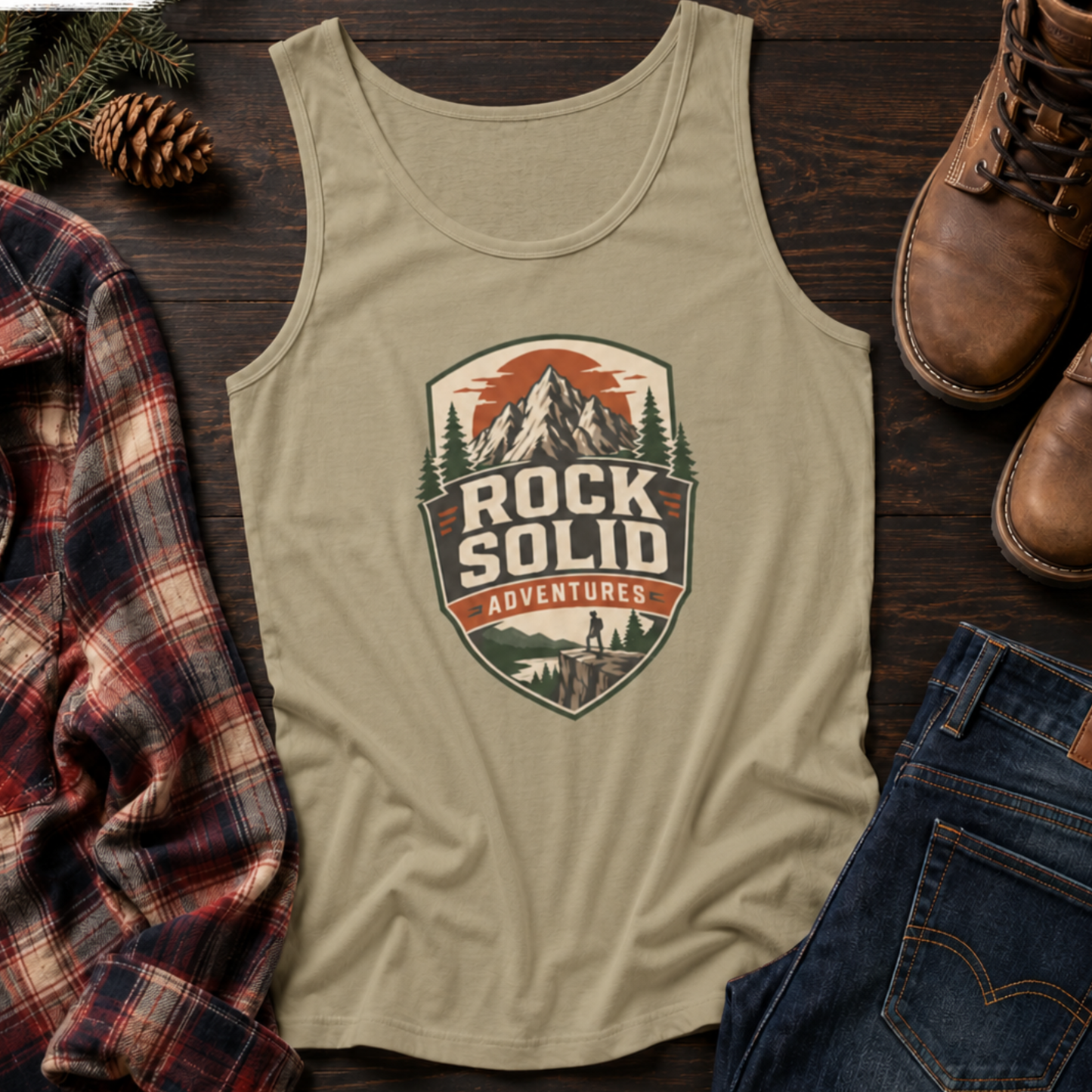 Rock Solid Adventures logo Tank Top