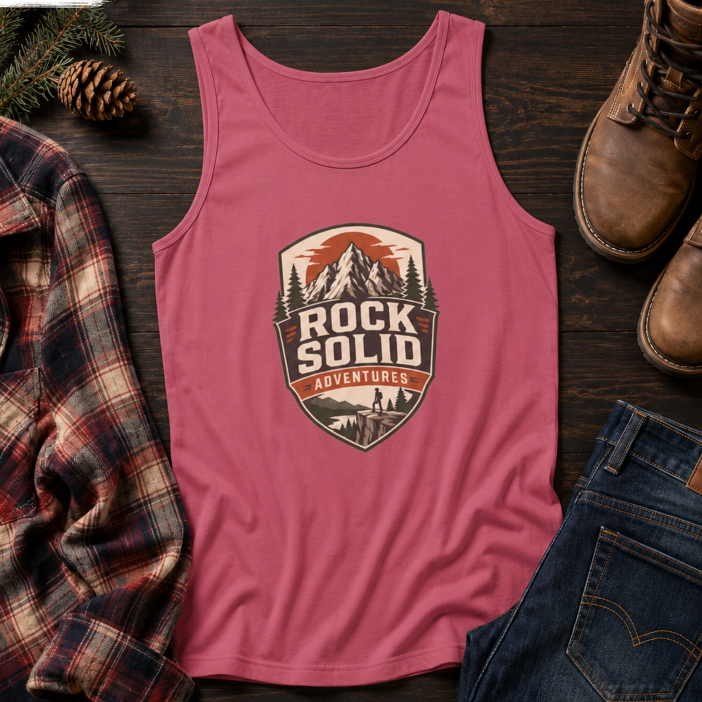 Rock Solid Adventures logo Tank Top