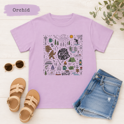 Pacific Northwest Pines Doodle Youth Tee