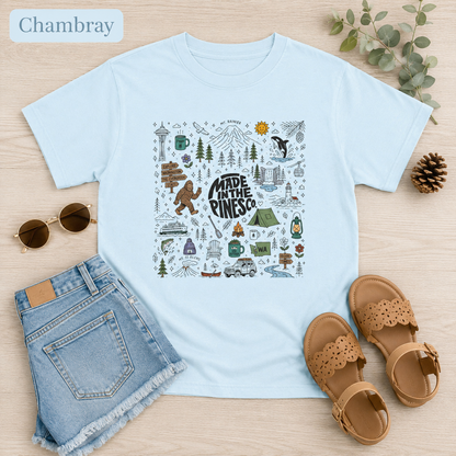 Pacific Northwest Pines Doodle Youth Tee