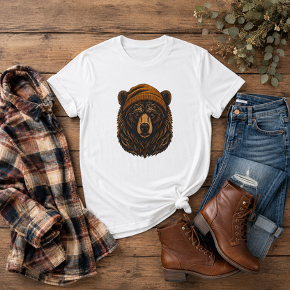 Outdoorsy Bear Camping Cabin Hiking Tee