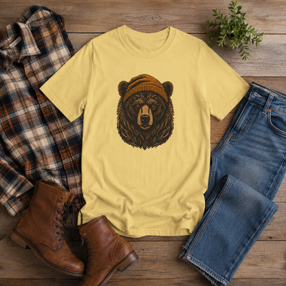 Outdoorsy Bear Camping Cabin Hiking Tee