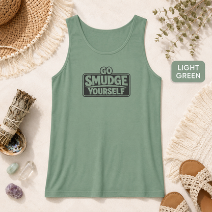 Go Smudge Yourself Retro Tank Top — Vintage Block Text Graphic