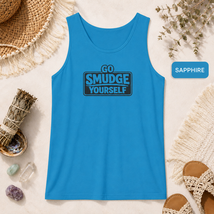 Go Smudge Yourself Retro Tank Top — Vintage Block Text Graphic