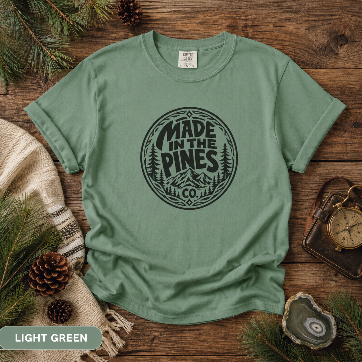 Made in the Pines Pine Forest Badge T-shirt | Vintage Outdoors Tee