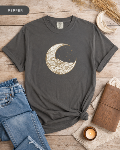 Moonwave Crescent Wave Ocean Moon T-shirt | Graphic Tee