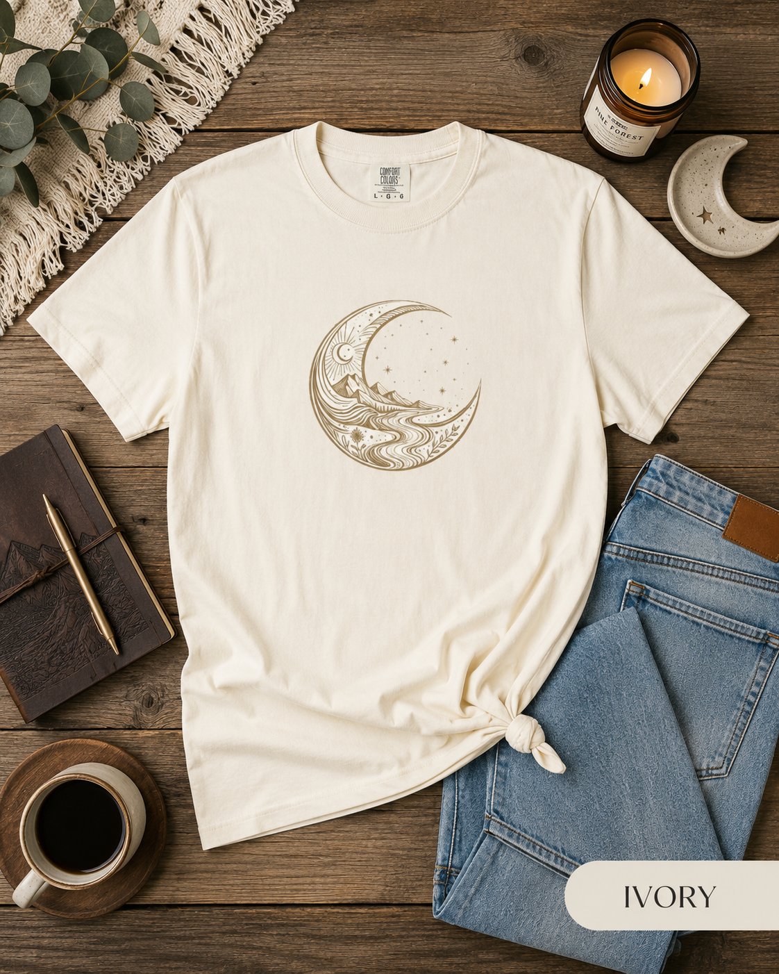Moonwave Crescent Wave Ocean Moon T-shirt | Graphic Tee