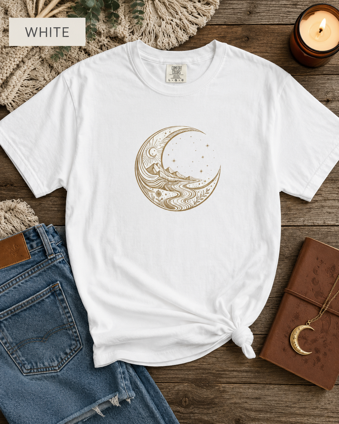 Moonwave Crescent Wave Ocean Moon T-shirt | Graphic Tee
