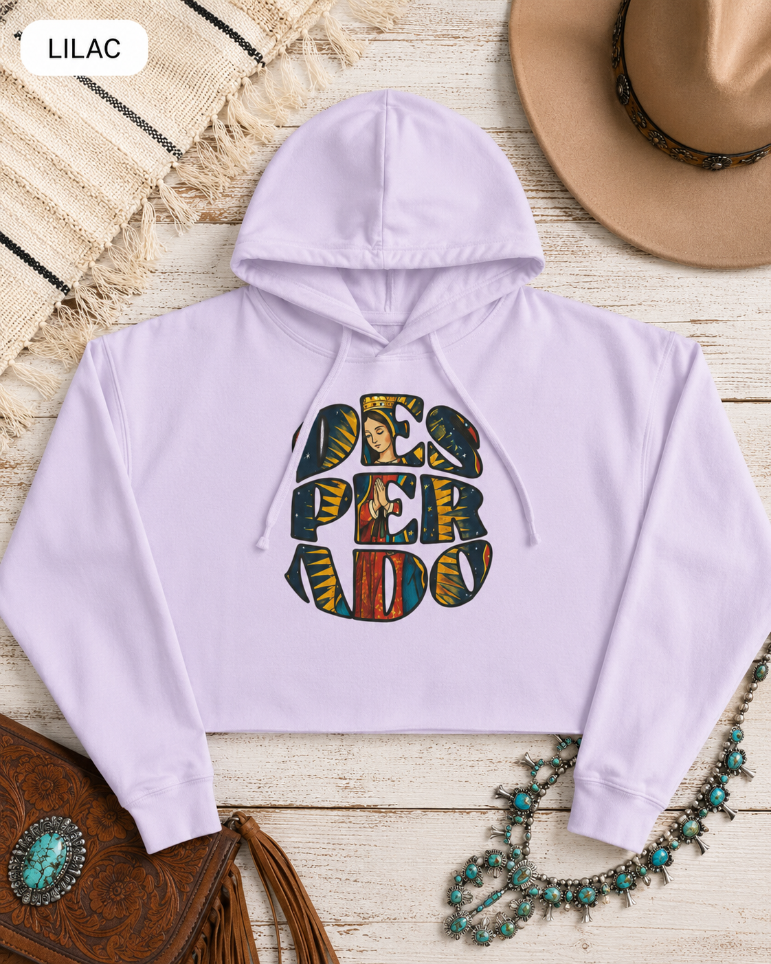 Desperado Faith-Inspired Crop Hoodie — Boho Cropped Sweatshirt