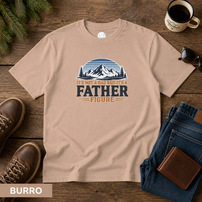 Father Figure mountain design heavyweight T-Shirt | Camping Outdoors Typography