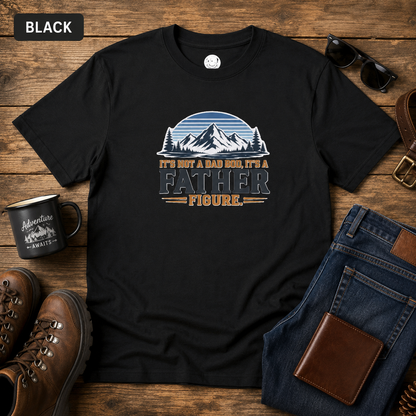 Father Figure mountain design heavyweight T-Shirt | Camping Outdoors Typography