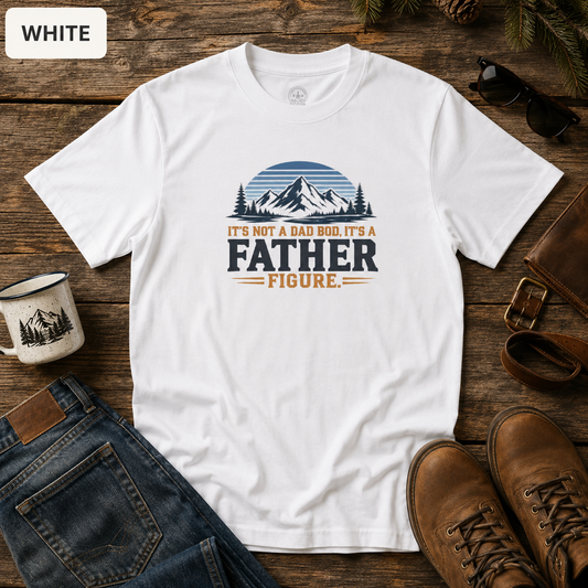 Father Figure mountain design heavyweight T-Shirt | Camping Outdoors Typography