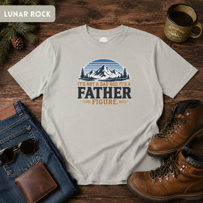 Father Figure mountain design heavyweight T-Shirt | Camping Outdoors Typography