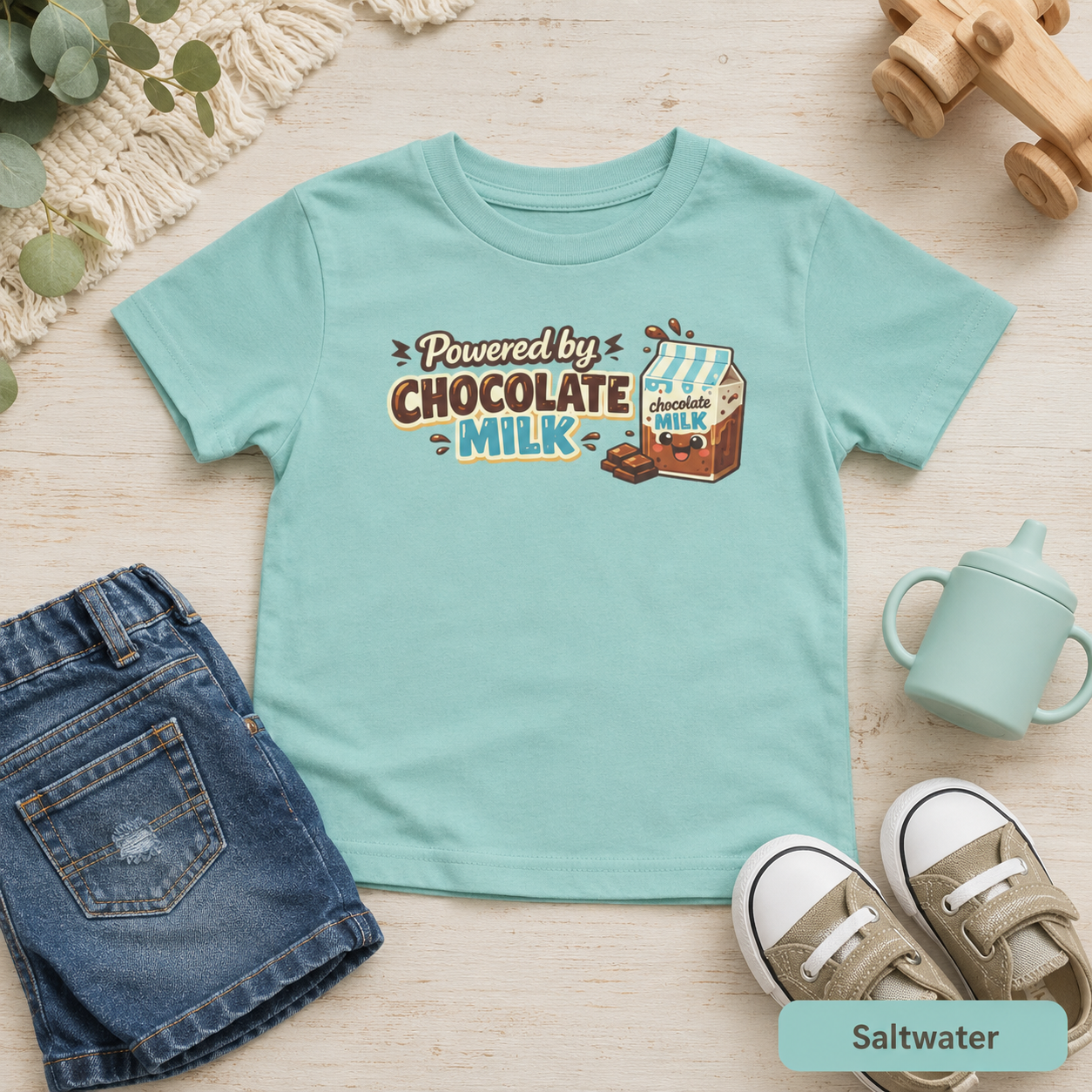 Powered by Chocolate Milk Toddler Tee