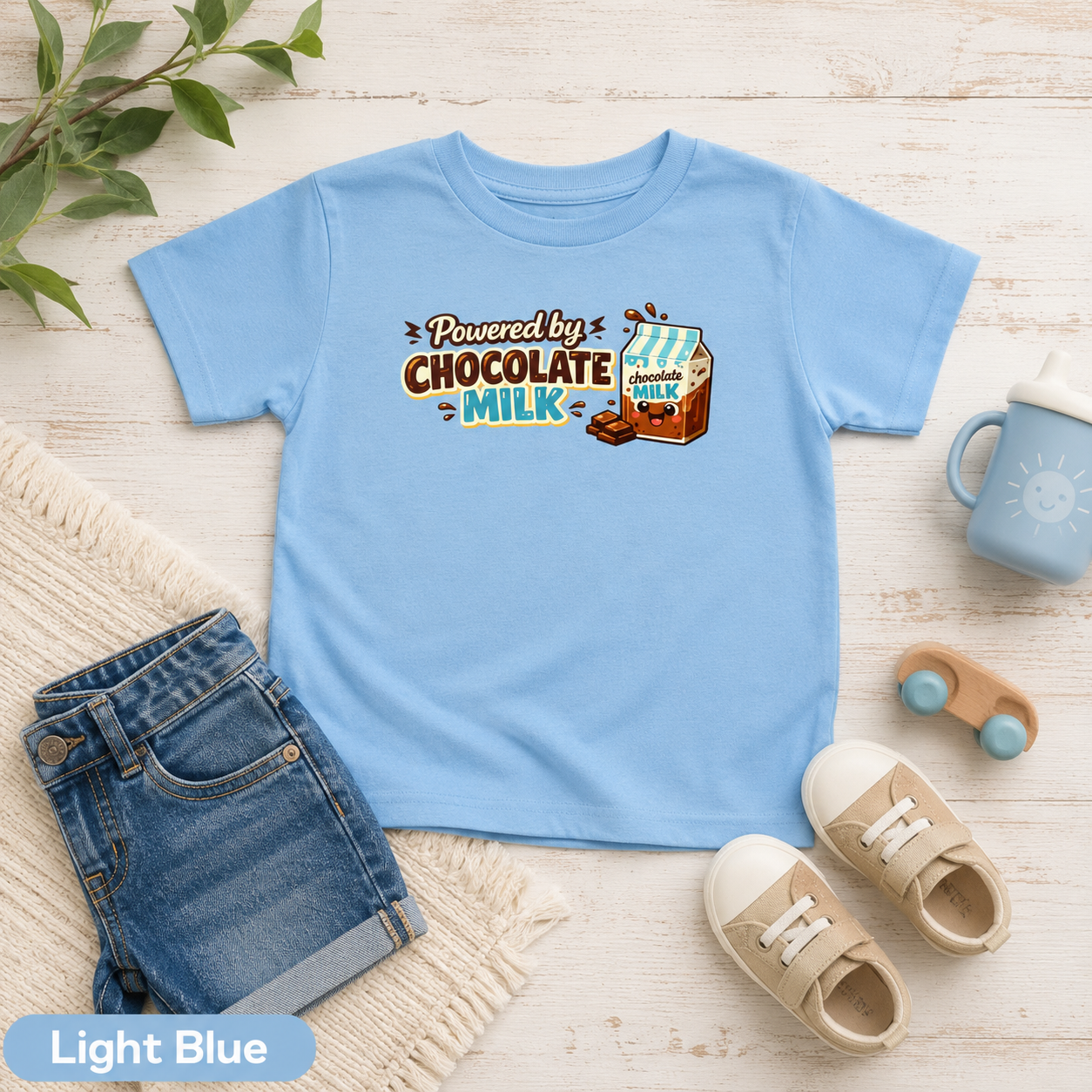 Powered by Chocolate Milk Toddler Tee