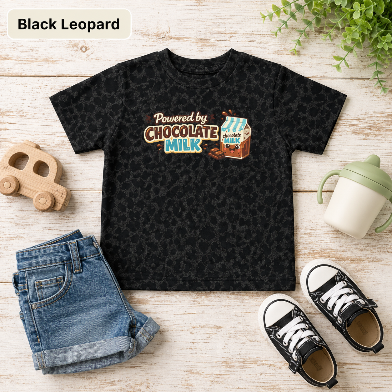 Powered by Chocolate Milk Toddler Tee
