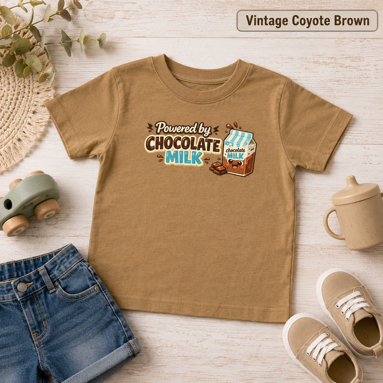 Powered by Chocolate Milk Toddler Tee