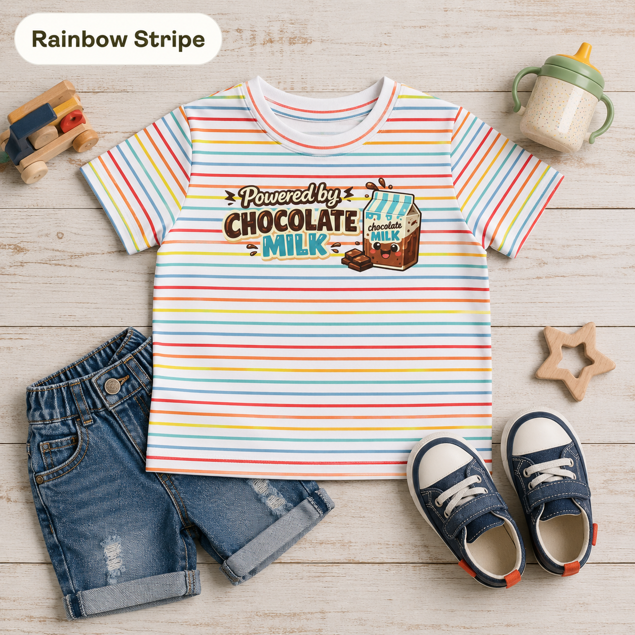 Powered by Chocolate Milk Toddler Tee
