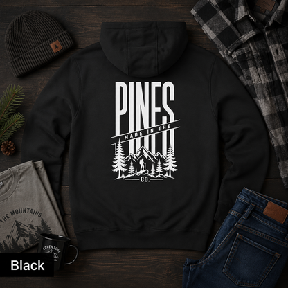 Pines Mountain Forest Oversized Three-Panel Fleece Hoodie