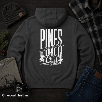 Pines Mountain Forest Oversized Three-Panel Fleece Hoodie