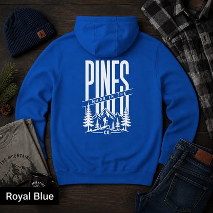 Pines Mountain Forest Oversized Three-Panel Fleece Hoodie