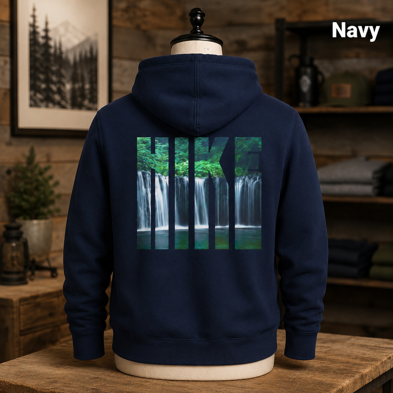 Waterfall Hike Hoodie — Nature Lover Forest Graphic Hoodie