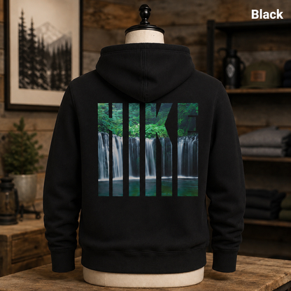 Waterfall Hike Hoodie — Nature Lover Forest Graphic Hoodie