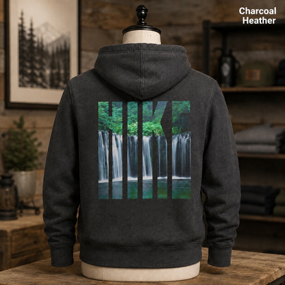 Waterfall Hike Hoodie — Nature Lover Forest Graphic Hoodie