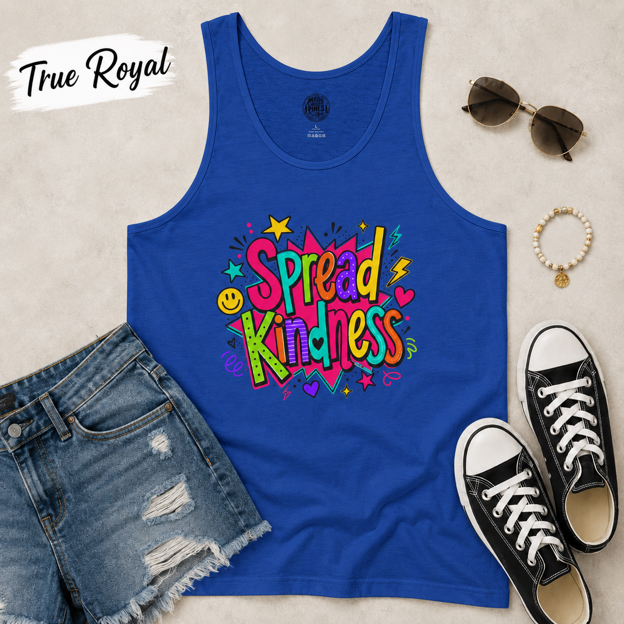 Spread Kindness Colorful Positive Vibes Tank Top