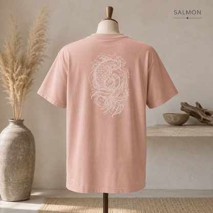 Koi Fish Kanji T-Shirt — Minimal Japanese Ink Style