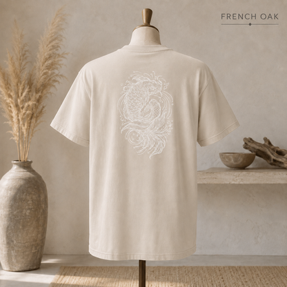 Koi Fish Kanji T-Shirt — Minimal Japanese Ink Style