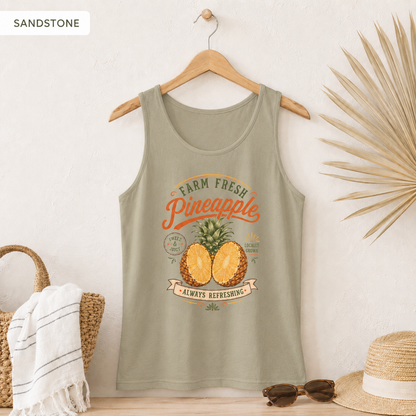 Pineapple Farm Fresh Tank Top — "Always Refreshing" Tropical Graphic