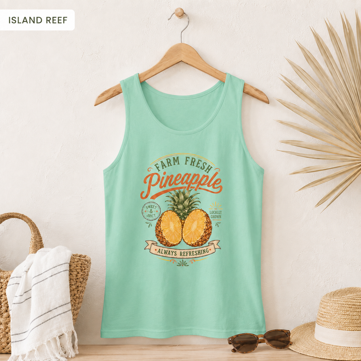 Pineapple Farm Fresh Tank Top — "Always Refreshing" Tropical Graphic