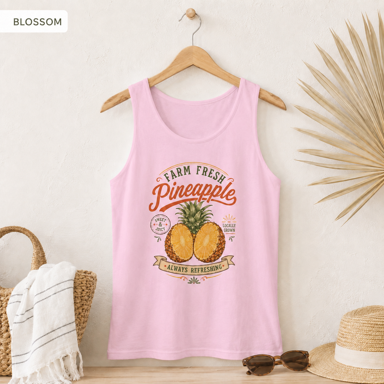Pineapple Farm Fresh Tank Top — "Always Refreshing" Tropical Graphic