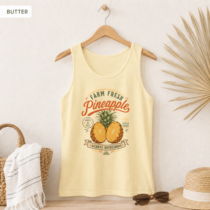 Pineapple Farm Fresh Tank Top — "Always Refreshing" Tropical Graphic