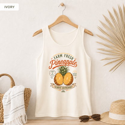 Pineapple Farm Fresh Tank Top — "Always Refreshing" Tropical Graphic