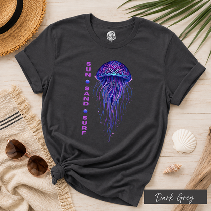 Spiritual Jellyfish Sun Sand Surf T-Shirt | Beach Day Surfing Shirt