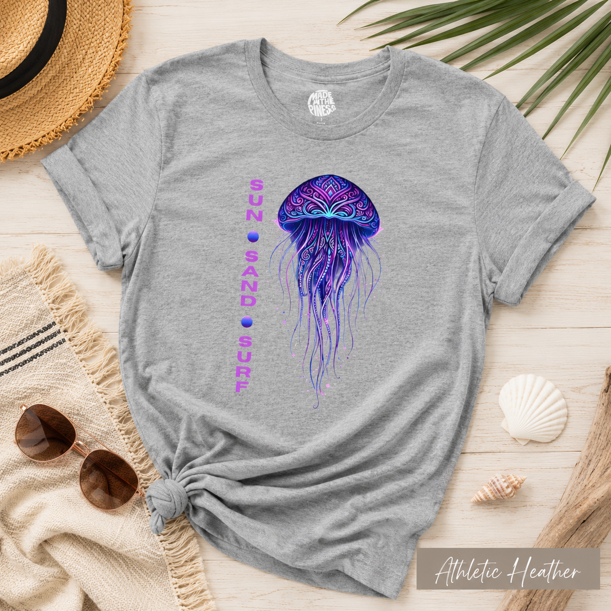 Spiritual Jellyfish Sun Sand Surf T-Shirt | Beach Day Surfing Shirt