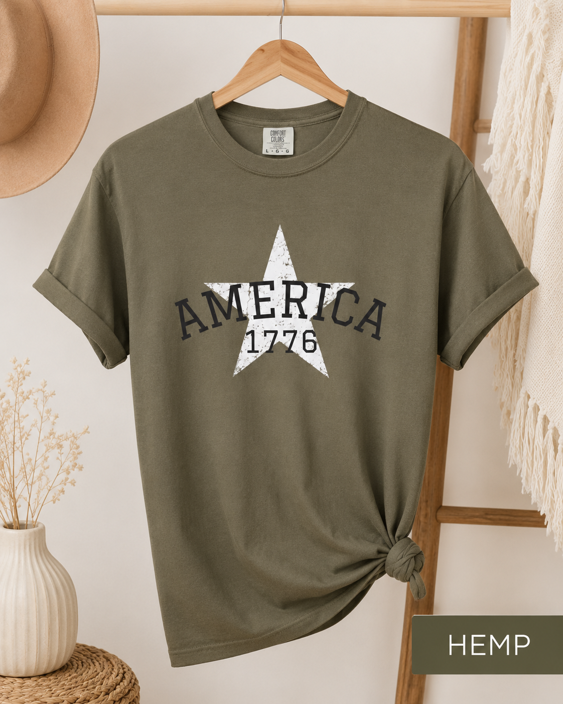 America 1776 Star Vintage Patriotic T-Shirt