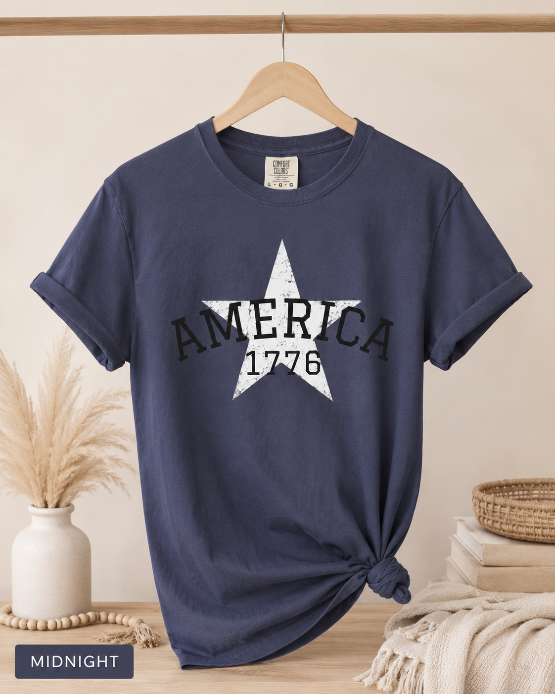 America 1776 Star Vintage Patriotic T-Shirt