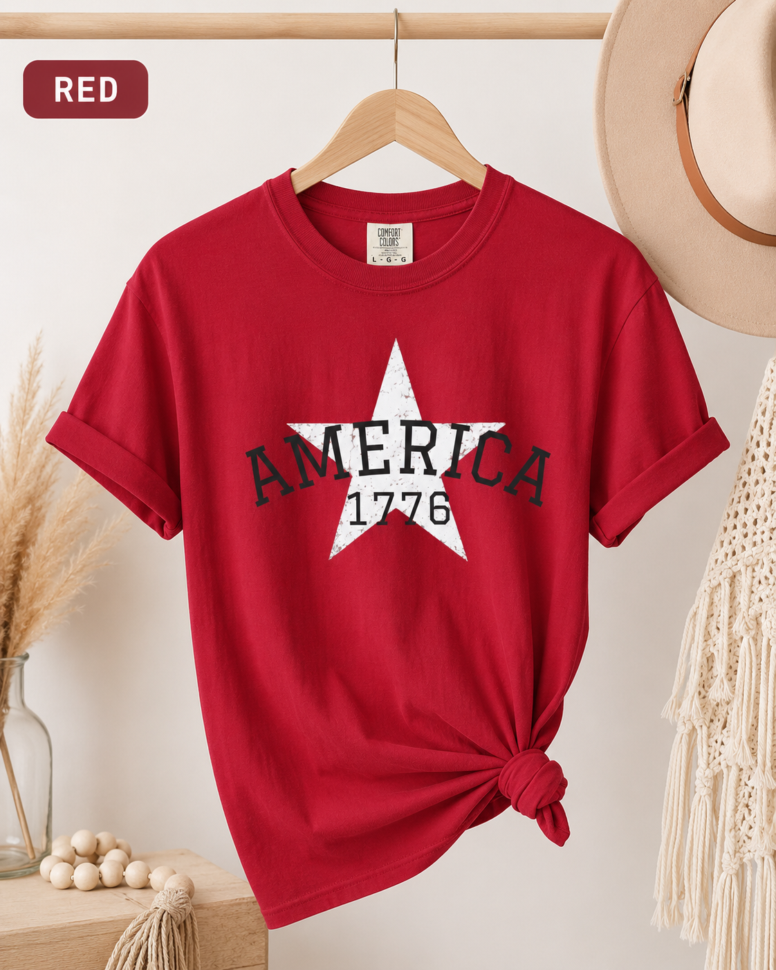 America 1776 Star Vintage Patriotic T-Shirt
