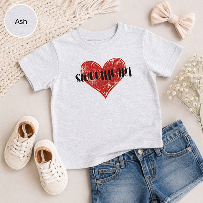 Distressed Red Heart Toddler Tee — Sweetheart Kids' Valentine's Shirt
