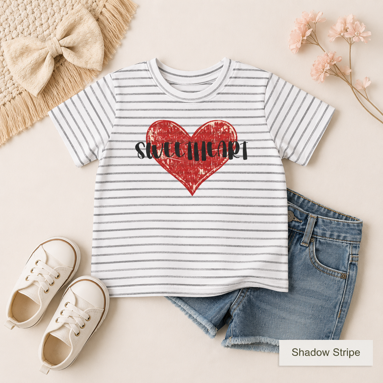 Distressed Red Heart Toddler Tee — Sweetheart Kids' Valentine's Shirt