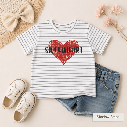 Distressed Red Heart Toddler Tee — Sweetheart Kids' Valentine's Shirt